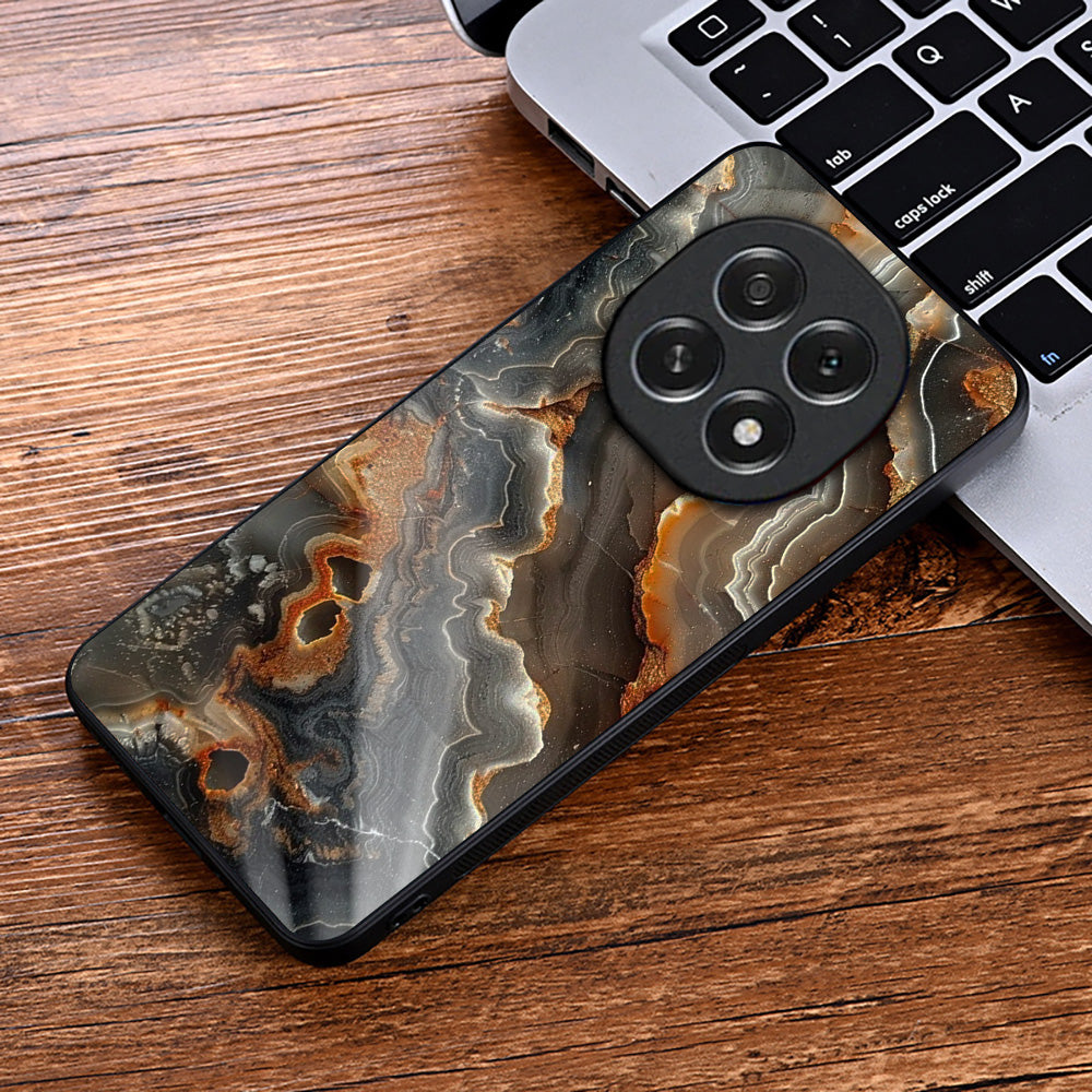 OPPO F29 Pro 5G Premium Acrylic Shockproof Glass Back Case (Golden Mosaic)