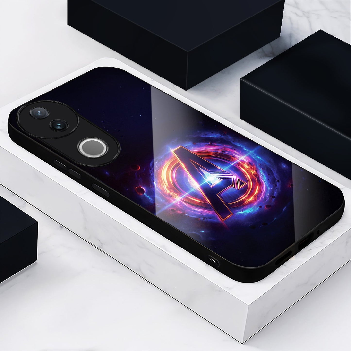 Vivo V50 5G Premium Acrylic Shockproof Glass Back Case (Endgame Impact)