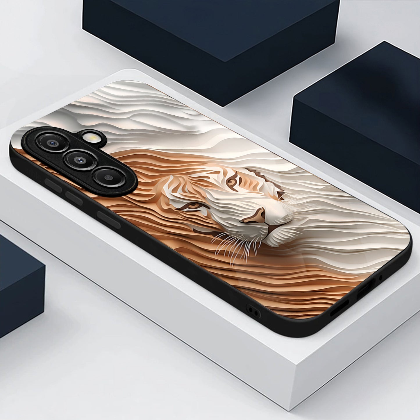 Samsung Galaxy A36 Premium Acrylic Shockproof Glass Back Case (Royal Tiger)