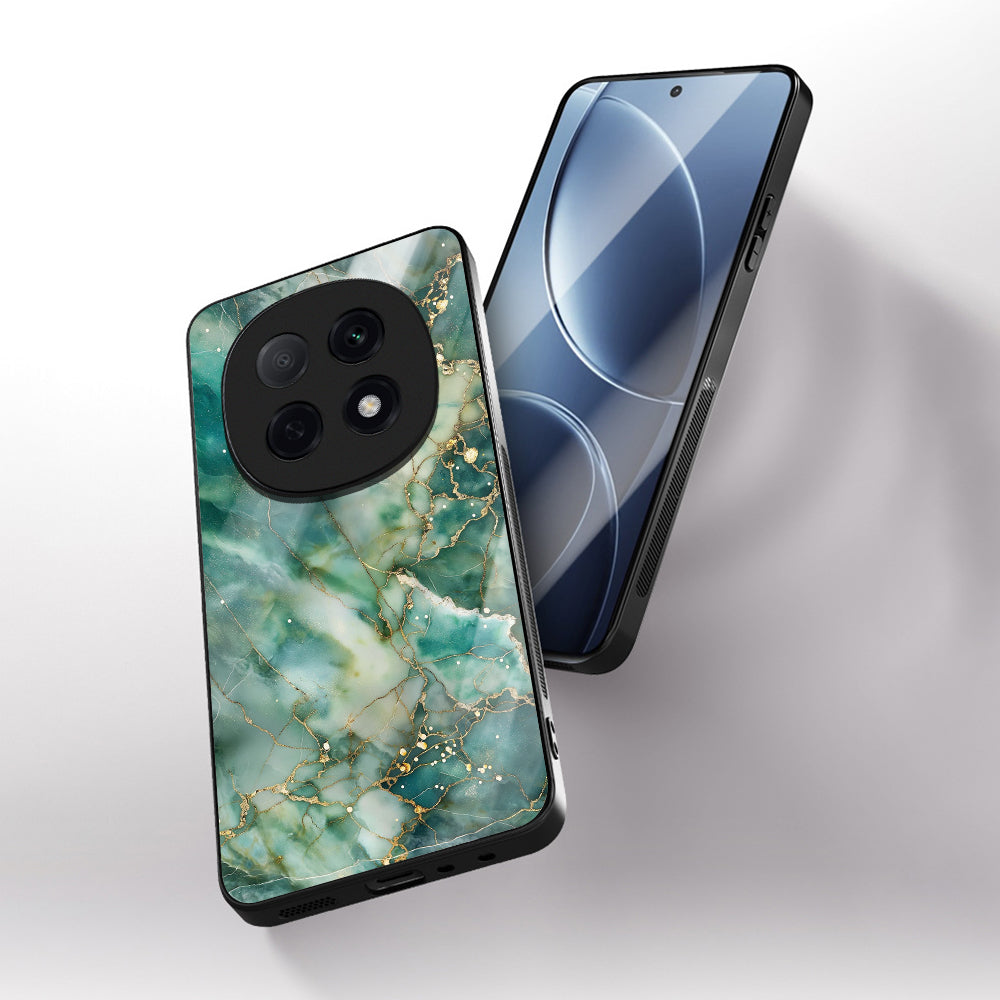 OPPO F29 Pro 5G Premium Acrylic Shockproof Glass Back Case (Emerald Veins)