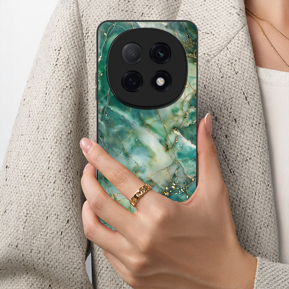 OPPO F29 Pro 5G Premium Acrylic Shockproof Glass Back Case (Emerald Veins)