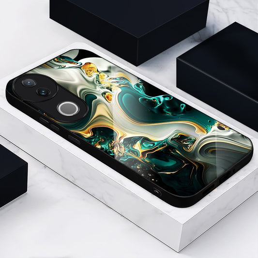 Vivo V50 5G Premium Acrylic Shockproof Glass Back Case (Ocean Ember)