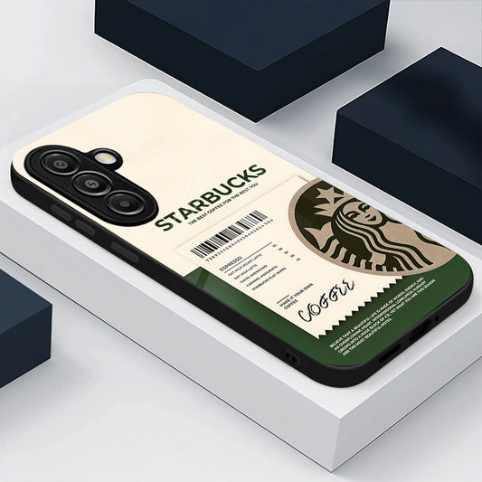 Samsung Galaxy A56 Premium Acrylic Shockproof Glass Back Case (Starbucks)
