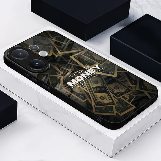 Vivo V60 5G Premium Acrylic Shockproof Glass Back Case (Time Is Money)