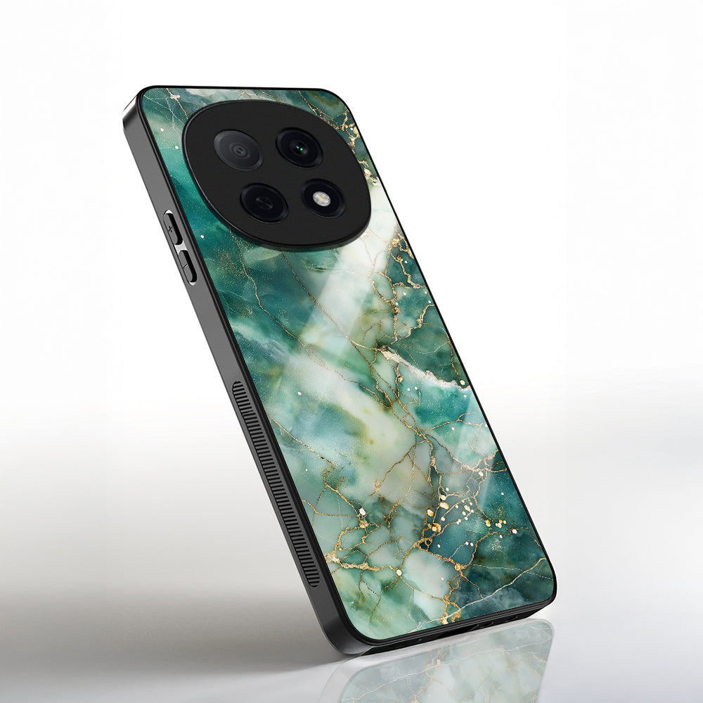 OPPO F29 Pro 5G Premium Acrylic Shockproof Glass Back Case (Emerald Veins)