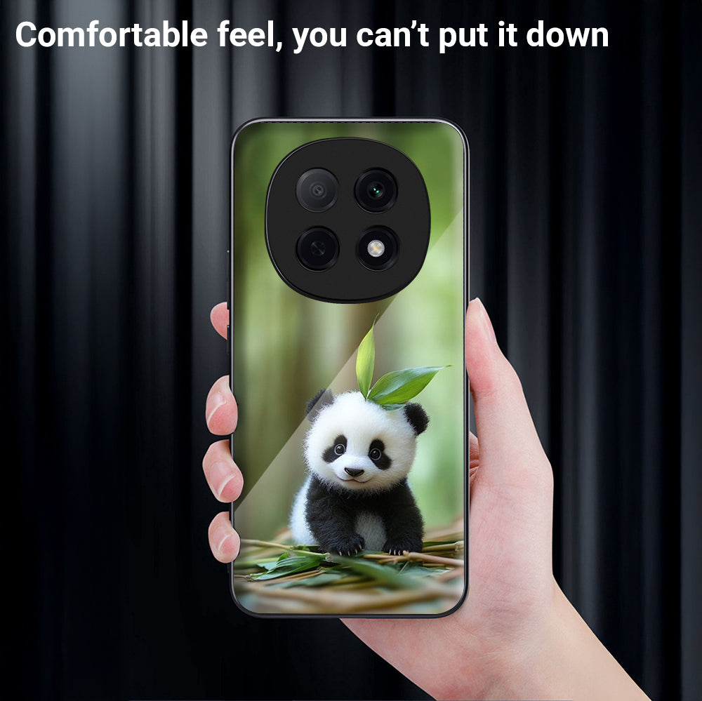 OPPO F29 Pro 5G Premium Acrylic Shockproof Glass Back Case (Bamboo Buddy Panda)