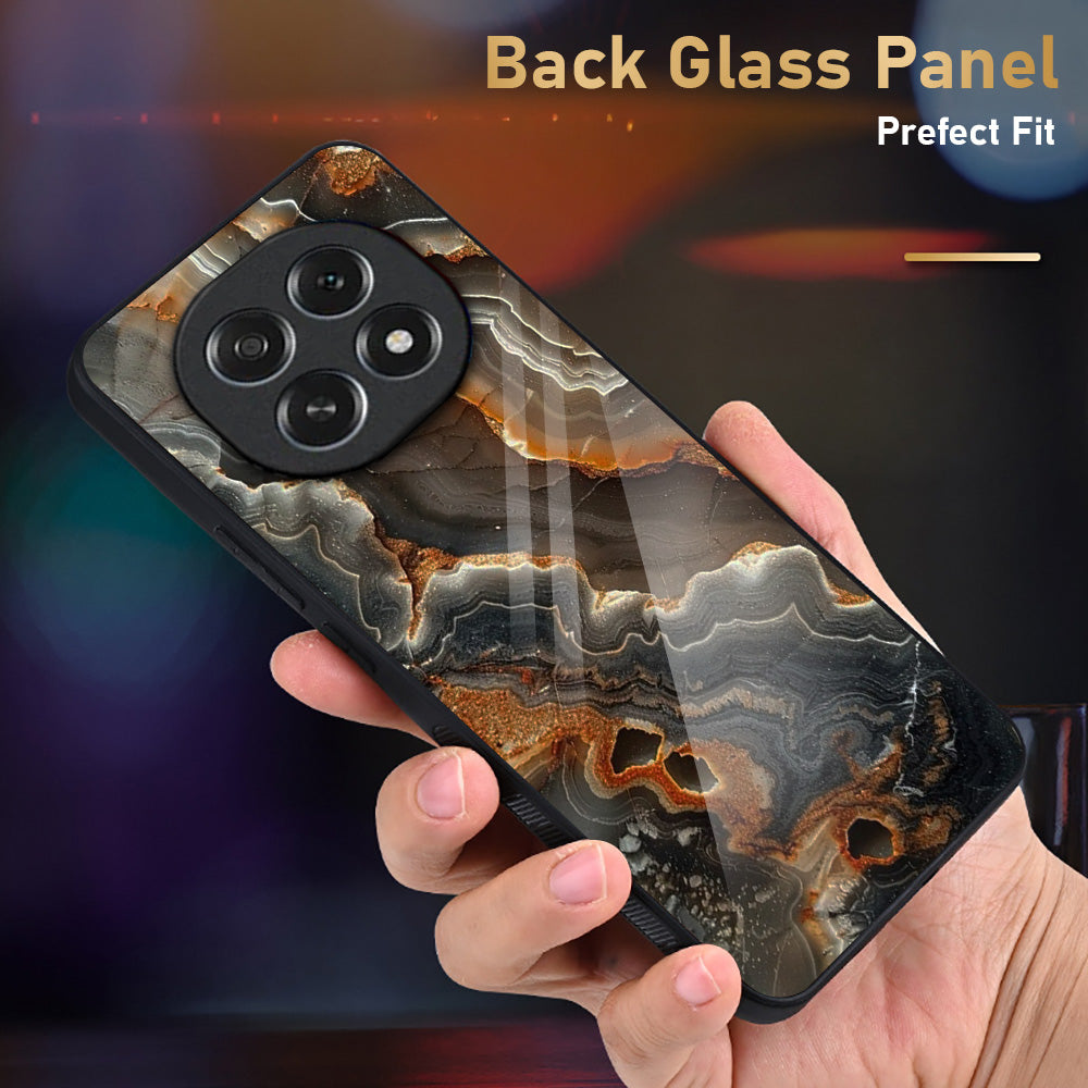 OPPO F29 Pro 5G Premium Acrylic Shockproof Glass Back Case (Golden Mosaic)