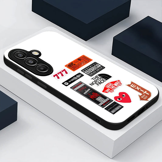 Samsung Galaxy A56 Premium Acrylic Shockproof Glass Back Case (Sticker Bundle Case)