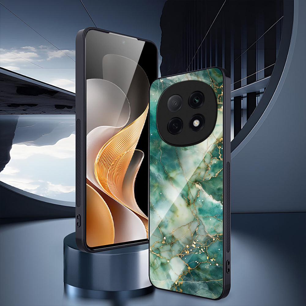 OPPO F29 Pro 5G Premium Acrylic Shockproof Glass Back Case (Emerald Veins)