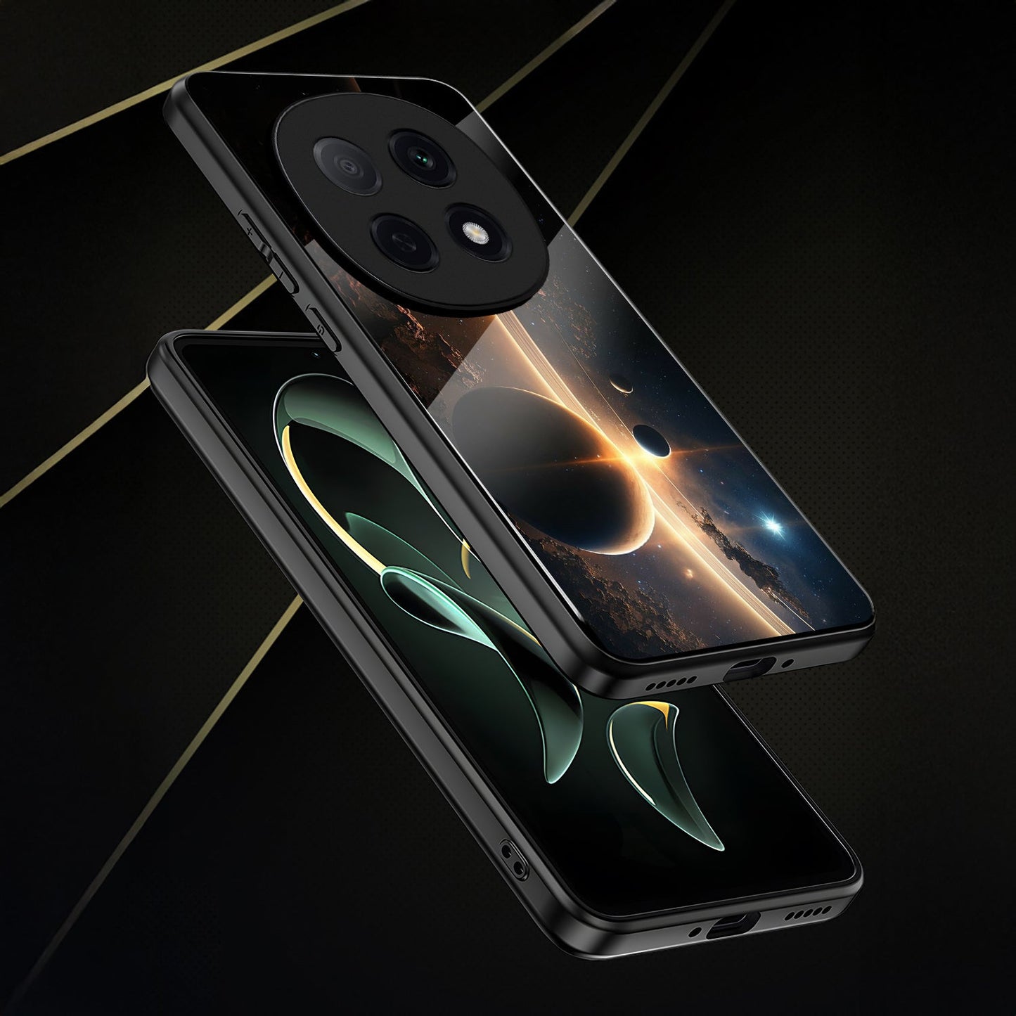 OPPO F29 Pro 5G Premium Acrylic Shockproof Glass Back Case (Orbit Horizon)