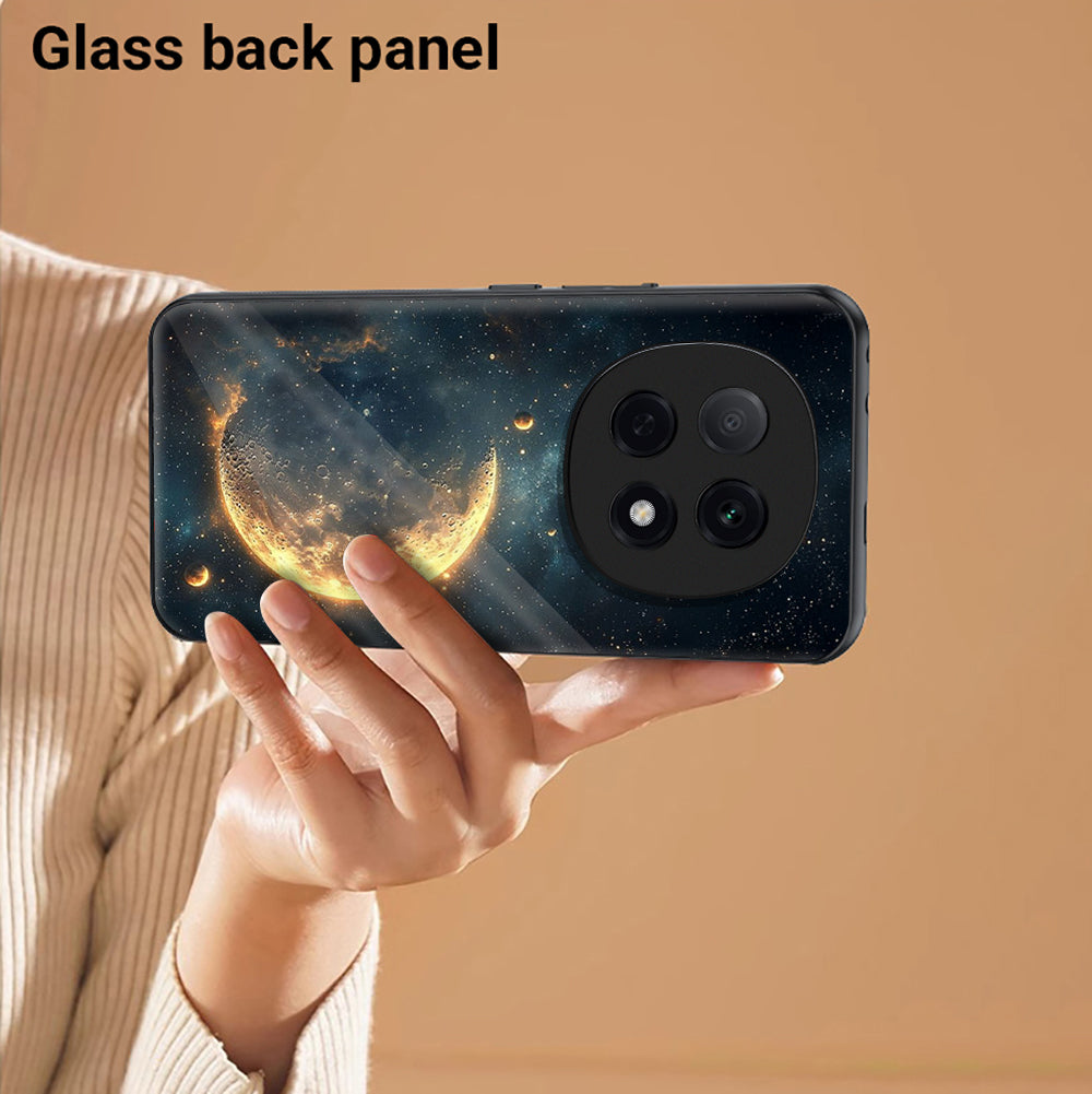 OPPO F29 Pro 5G Premium Acrylic Shockproof Glass Back Case (Golden Moon)