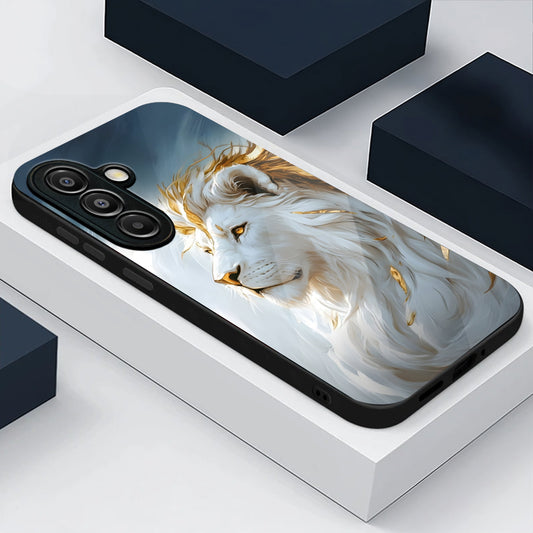 Samsung Galaxy A56 Premium Acrylic Shockproof Glass Back Case (Lion Glory)