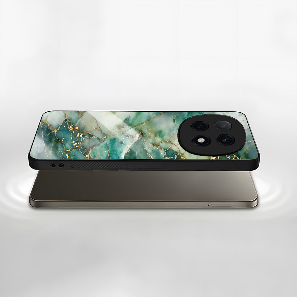 OPPO F29 Pro 5G Premium Acrylic Shockproof Glass Back Case (Emerald Veins)