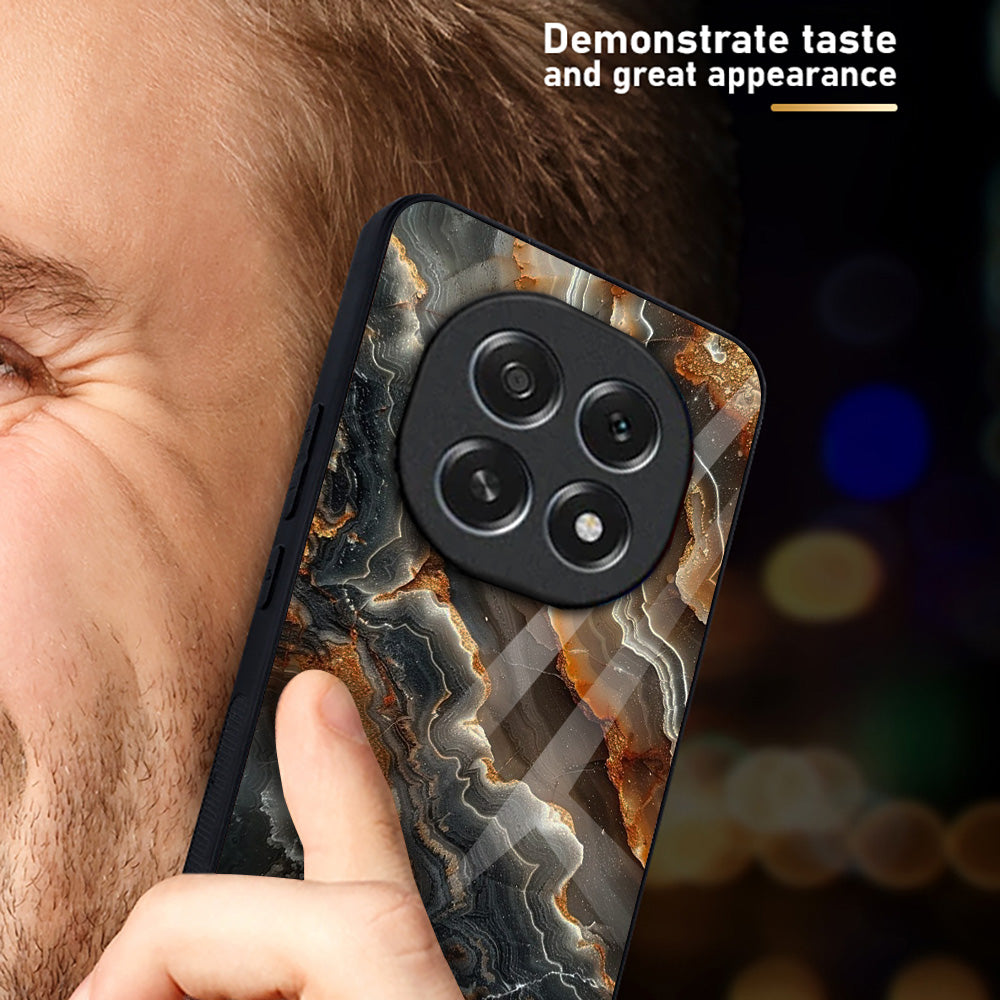 OPPO F29 Pro 5G Premium Acrylic Shockproof Glass Back Case (Golden Mosaic)