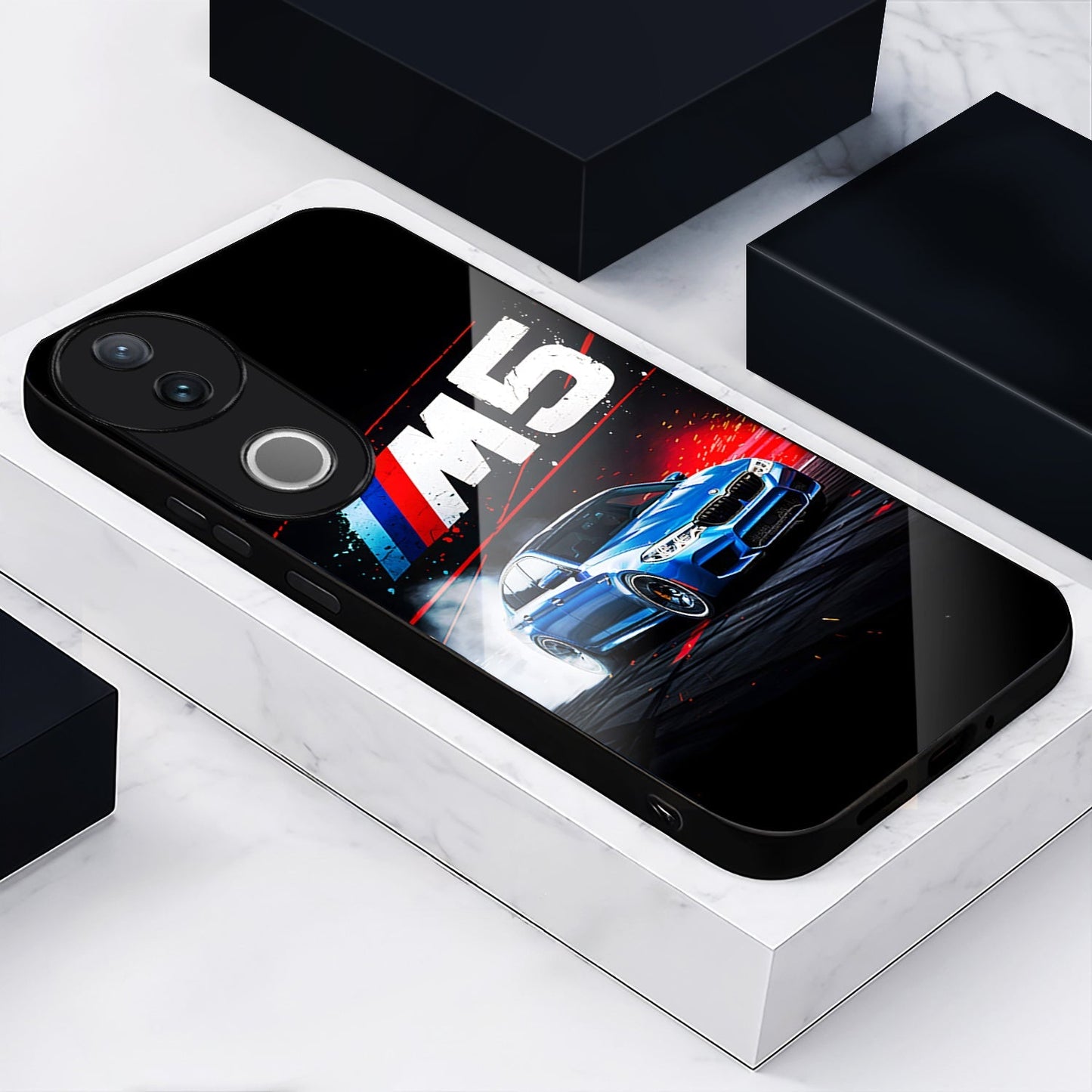 Vivo V50 5G Premium Acrylic Shockproof Glass Back Case (BMW M5)