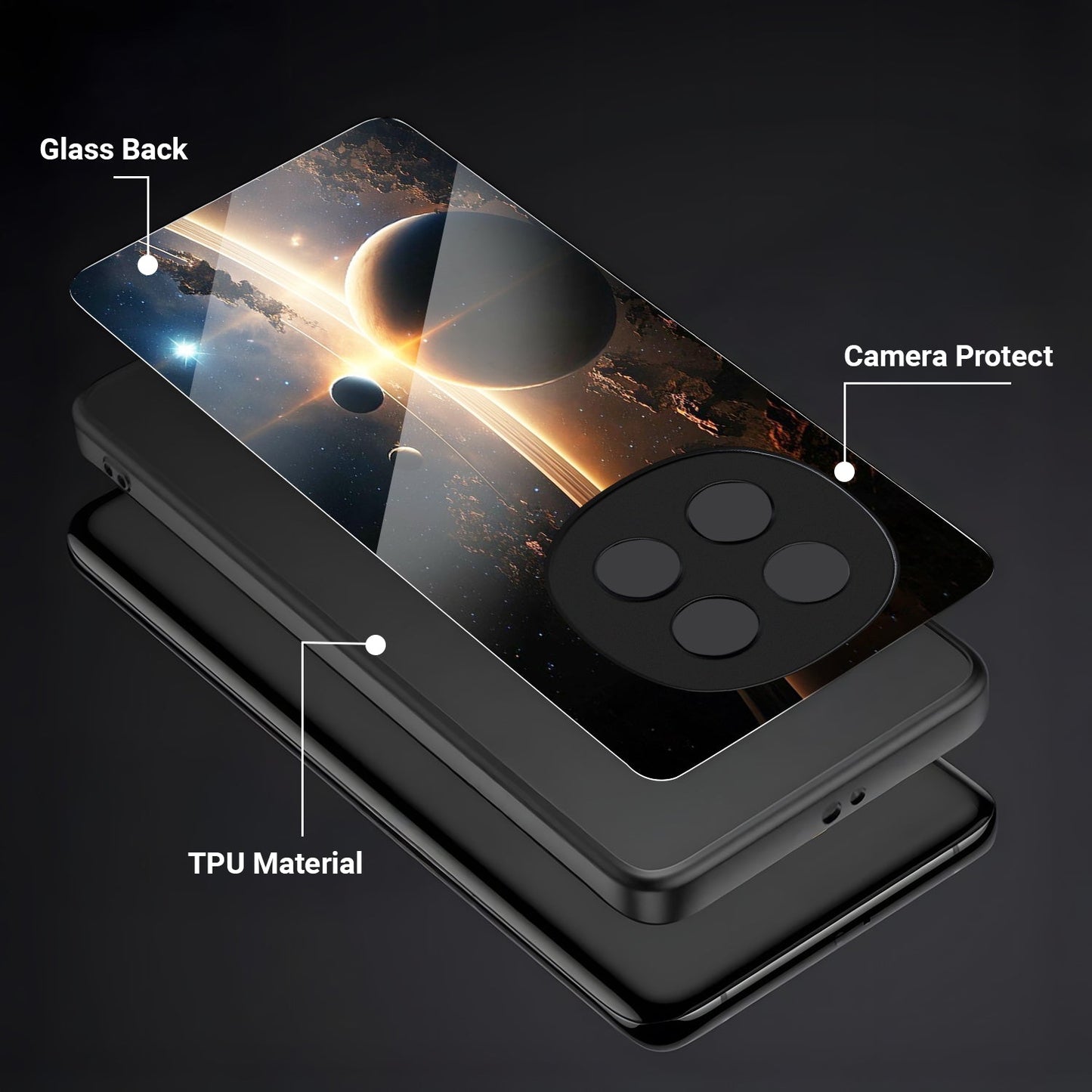 OPPO F29 Pro 5G Premium Acrylic Shockproof Glass Back Case (Orbit Horizon)