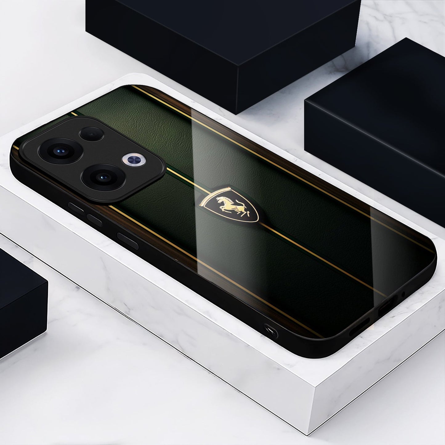 Oppo Reno 13 5G Premium Acrylic Shockproof Glass Back Case (Luxe Armor)