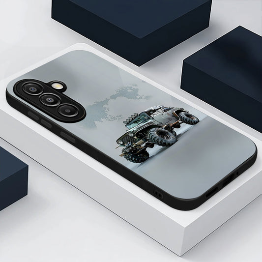 Samsung Galaxy A36 5G Premium Acrylic Shockproof Glass Back Case (OFF Road Jeep)