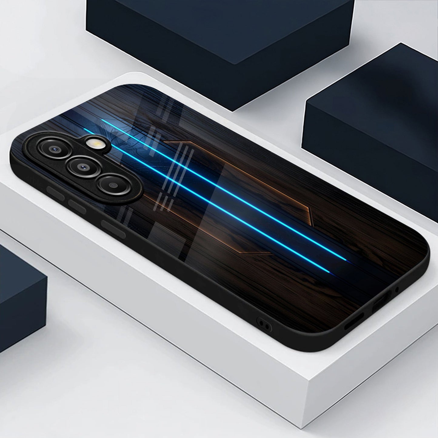 Samsung Galaxy A56 Premium Acrylic Shockproof Glass Back Case (Neon Glow)