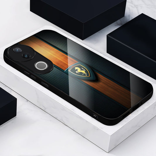 Vivo V50 5G Premium Acrylic Shockproof Glass Back Case (Royal Roadster)