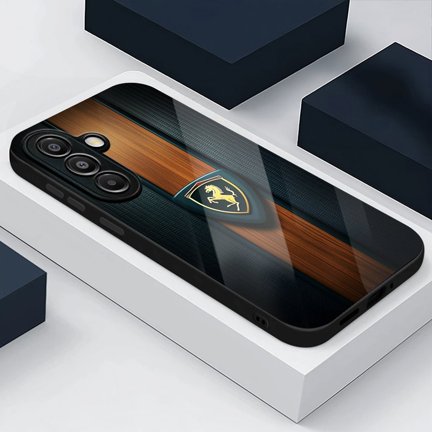 Samsung Galaxy A56 5G Premium Acrylic Shockproof Glass Back Case (Royal Roadster)