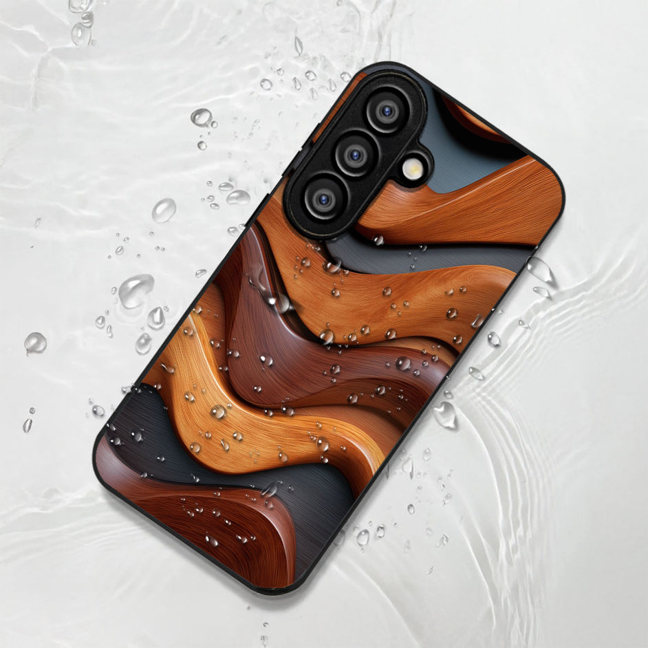 Samsung Galaxy A56 Premium Acrylic Shockproof Glass Back Case (Wood Wave)