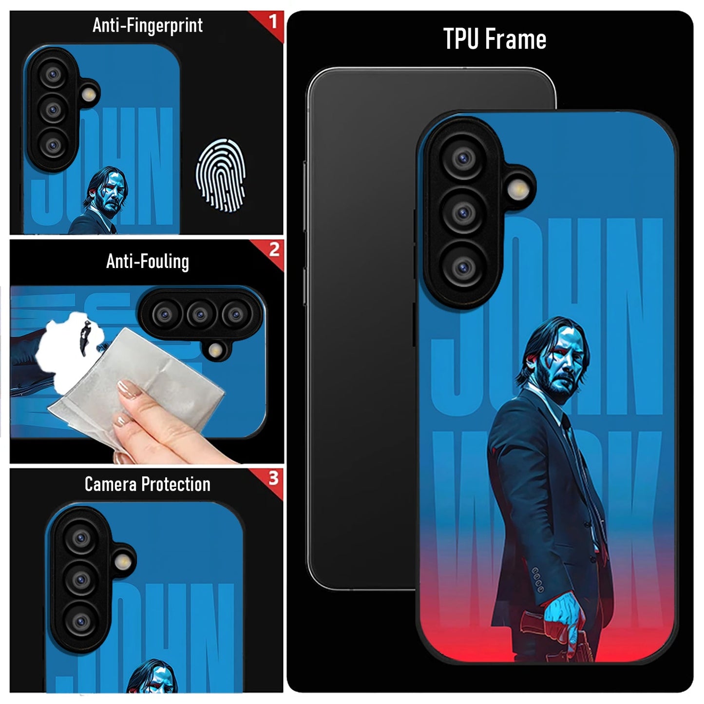 Samsung Galaxy A56 Premium Acrylic Shockproof Glass Back Case (John wick)