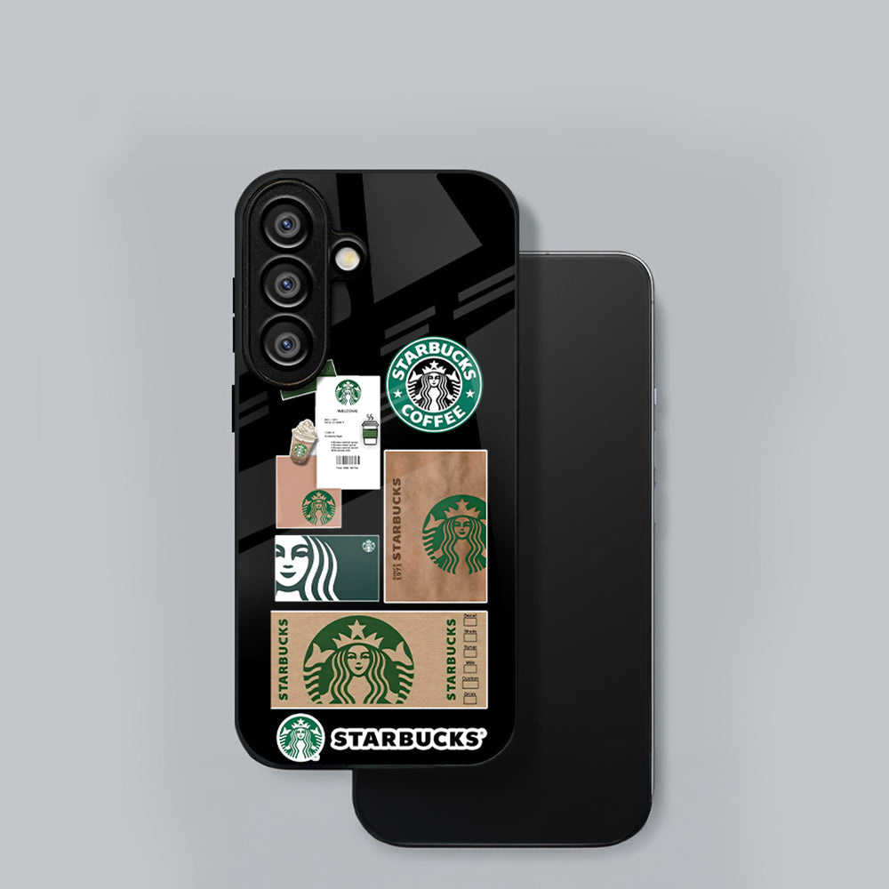 Samsung Galaxy A56 Premium Acrylic Shockproof Glass Back Case (Starbucks Collage)