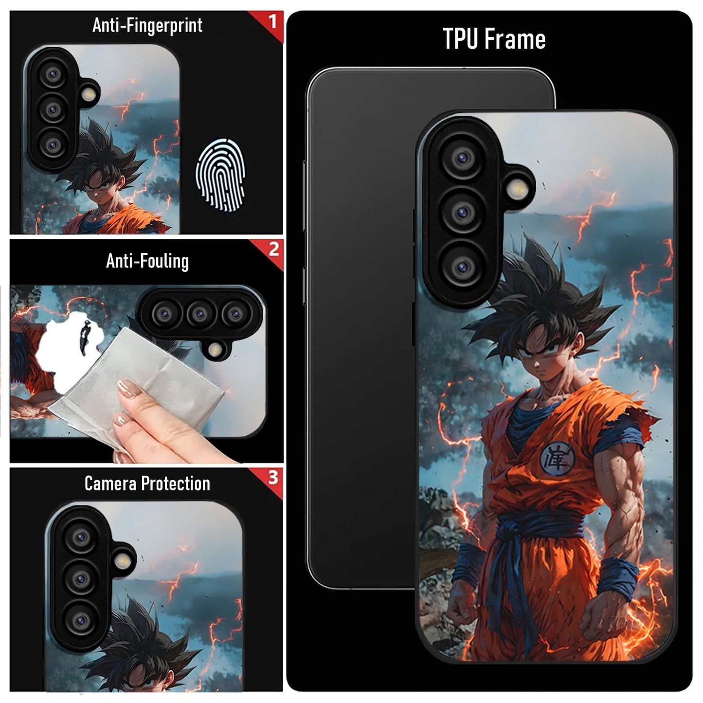 Samsung Galaxy A56 Premium Acrylic Shockproof Glass Back Case (Saiyan Power)