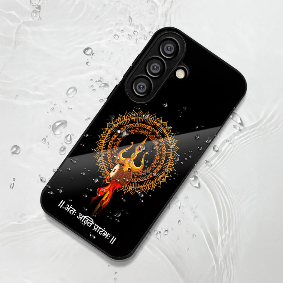 Samsung Galaxy A56 5G Premium Acrylic Shockproof Glass Back Case (Mandala Trishul)