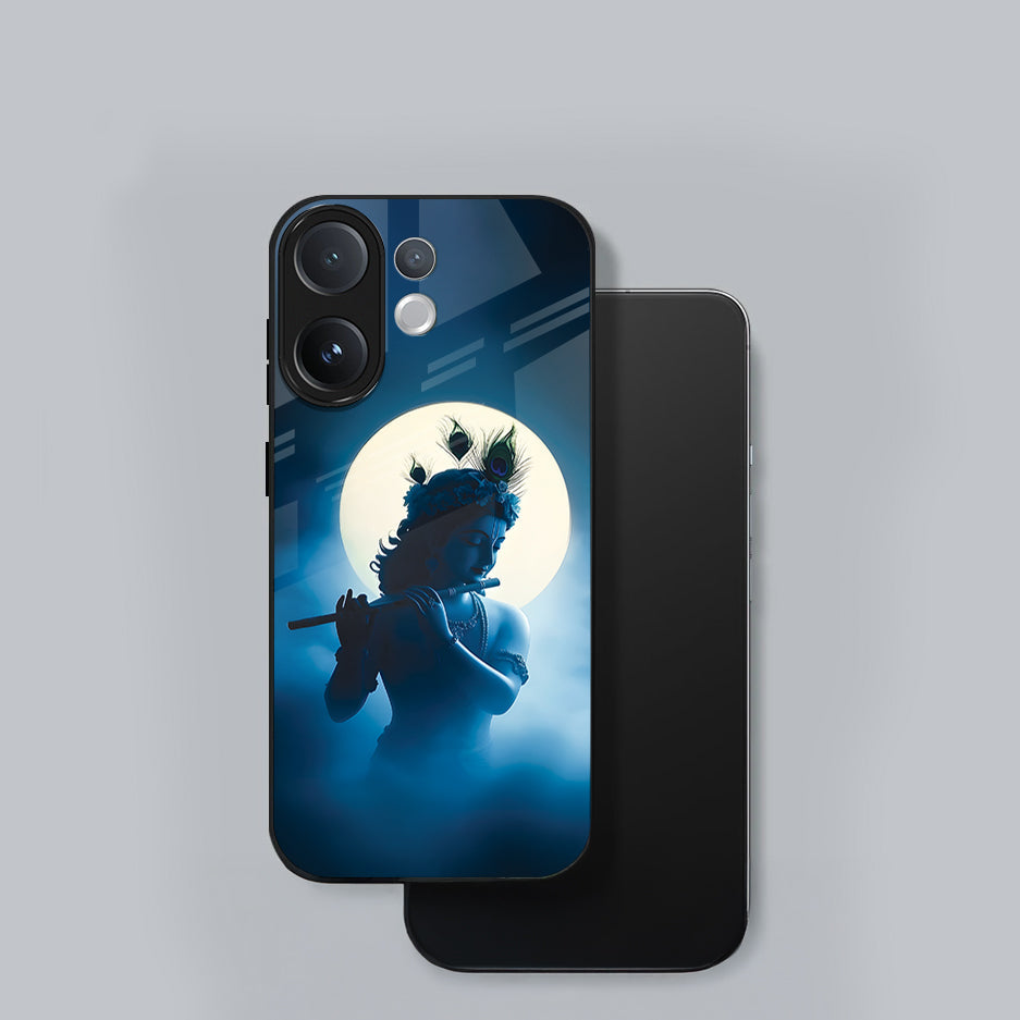 Vivo V60 5G Premium Acrylic Shockproof Glass Back Case (Midnight Krishna)