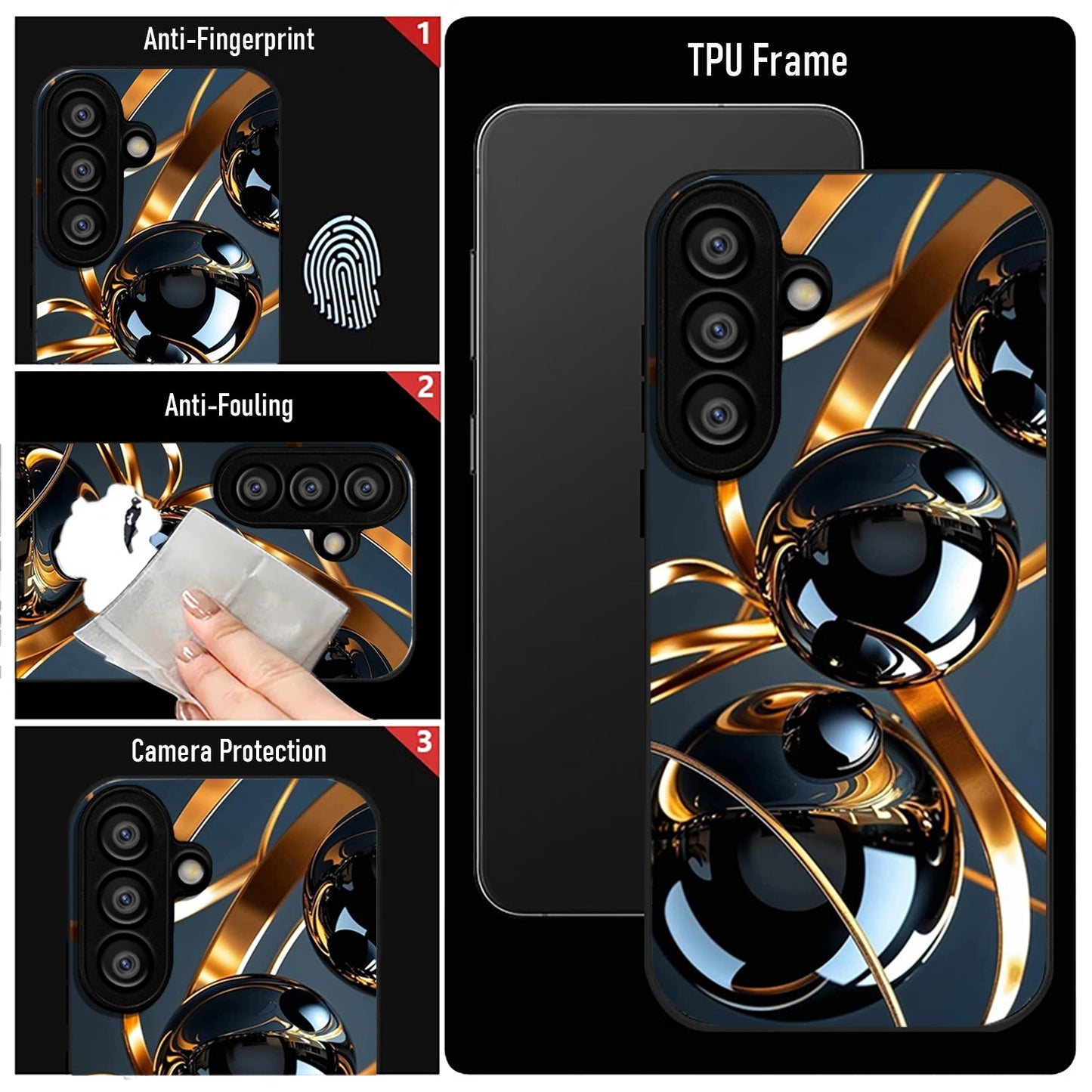 Samsung Galaxy A56 Premium Acrylic Shockproof Glass Back Case (Shiny Sphere)