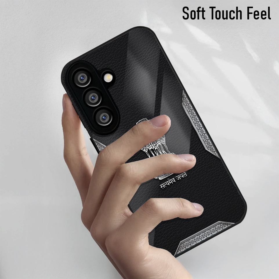 Samsung Galaxy A36 5G Premium Acrylic Shockproof Glass Back Case (Satyamev Leather)