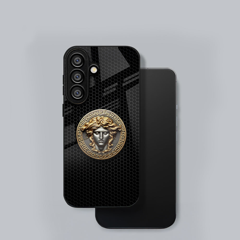 Samsung Galaxy A56 Premium Acrylic Shockproof Glass Back Case (Versace Case)
