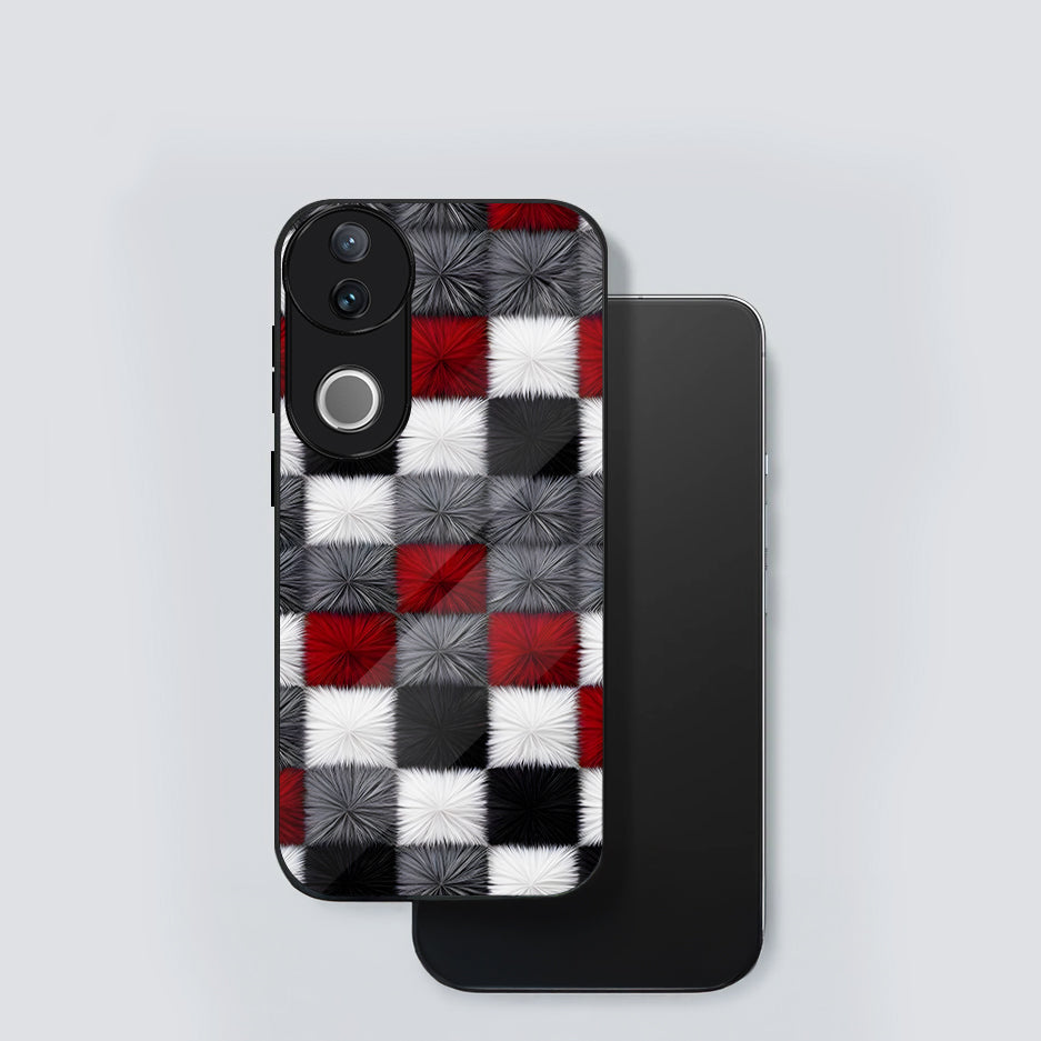 Vivo V50 5G Premium Acrylic Shockproof Glass Back Case (Pixel Blocks)