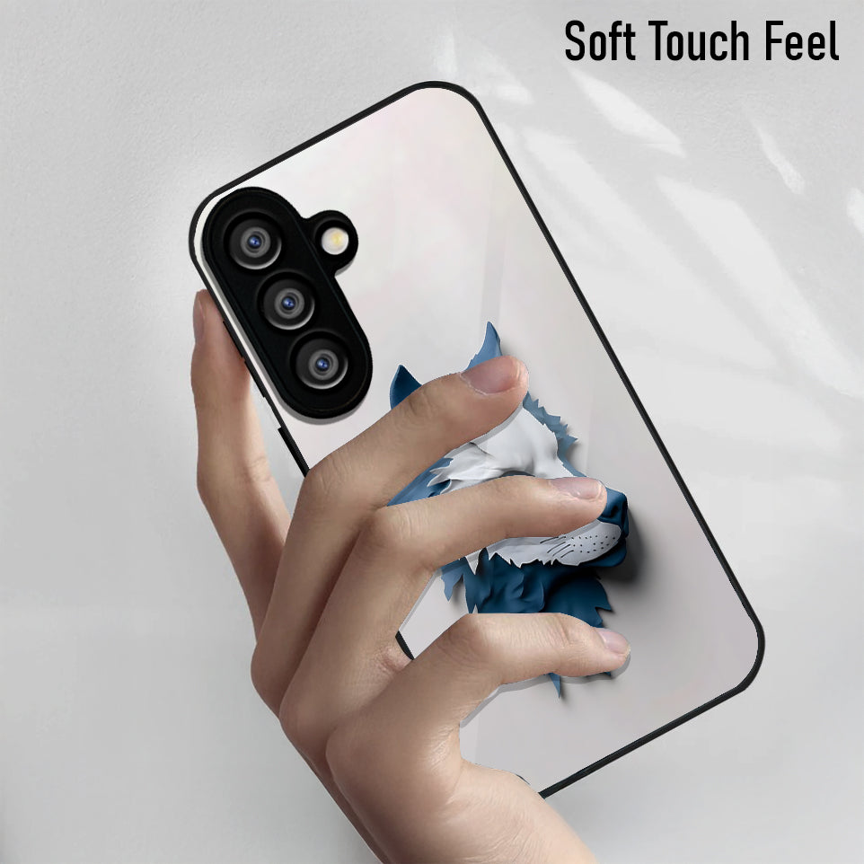 Samsung Galaxy A36 5G Premium Acrylic Shockproof Glass Back Case (Blue Wolf)