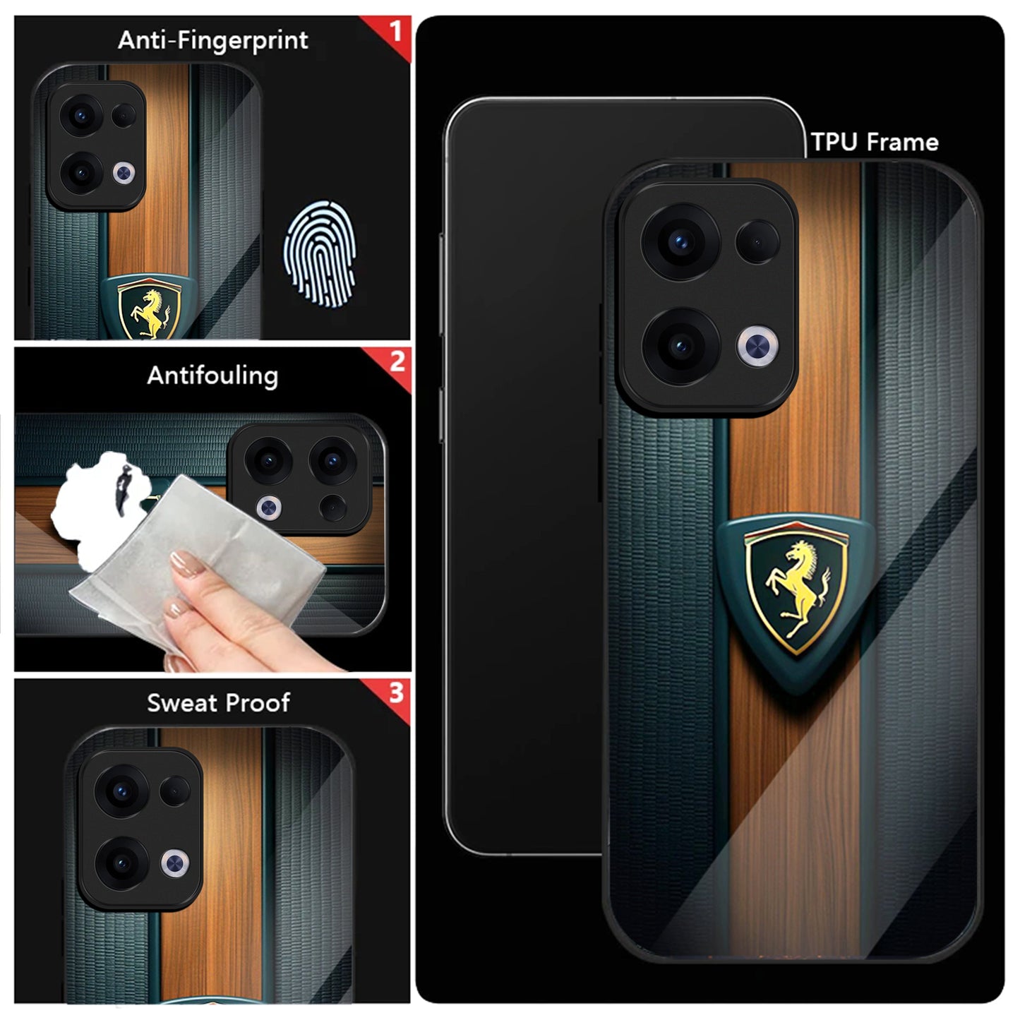 Oppo Reno 13 5G Premium Acrylic Shockproof Glass Back Case (Royal Roadster)