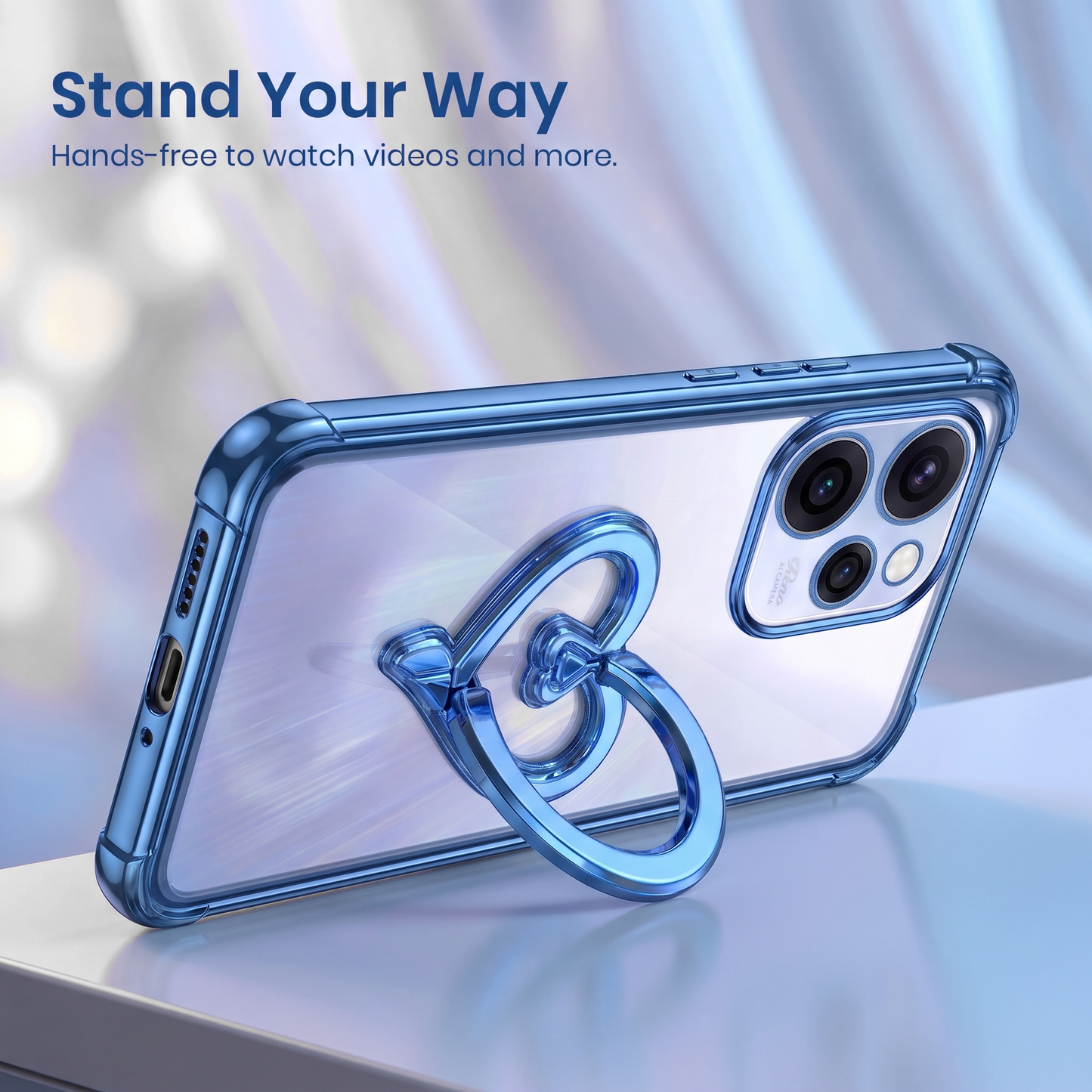 Oppo Reno 15 Pro Mini 5G Premium Heart Transparent Shockproof Airbag Phone Case
