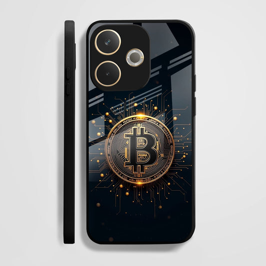 Oppo A5 Pro 5G Premium Acrylic Shockproof Glass Back Case (Bitcoin Armor)