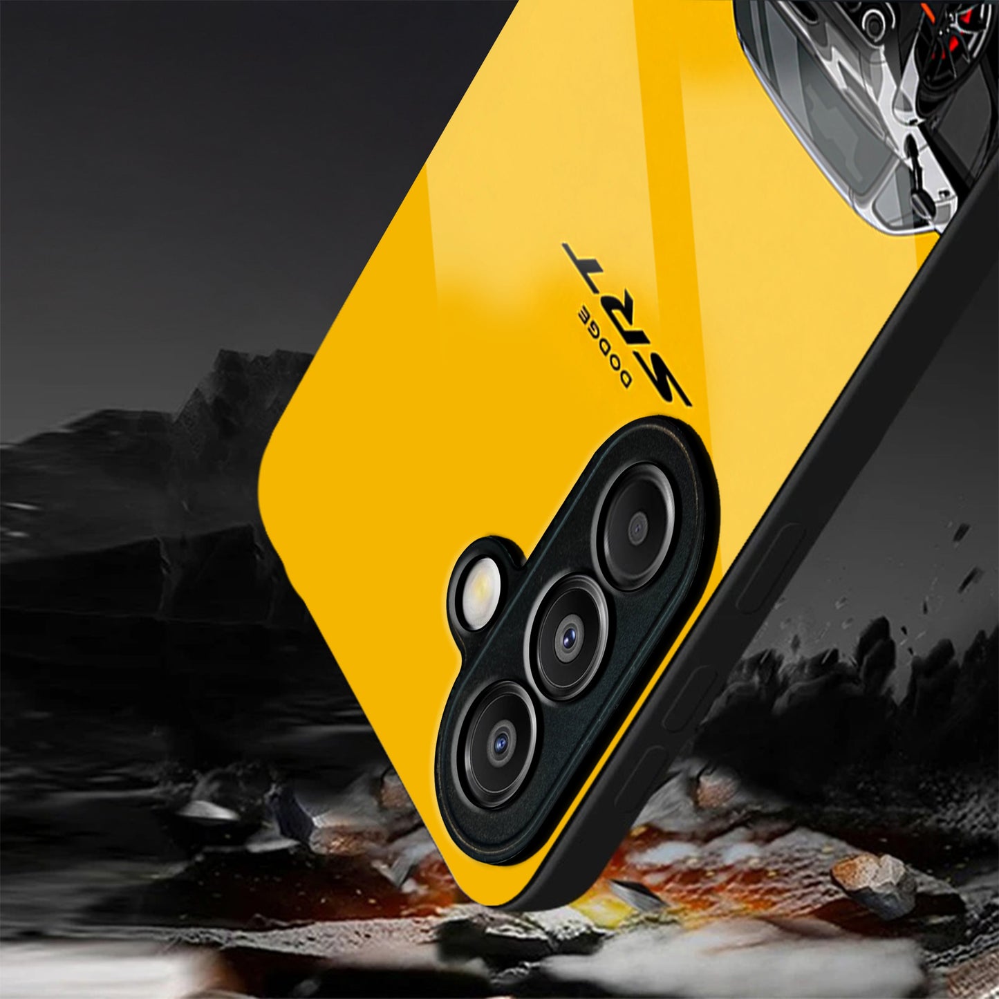 Samsung Galaxy A56 Premium Acrylic Shockproof Glass Back Case (Dodge SRT)