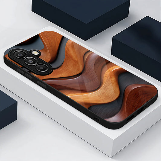 Samsung Galaxy A36 Premium Acrylic Shockproof Glass Back Case (Wood Wave)