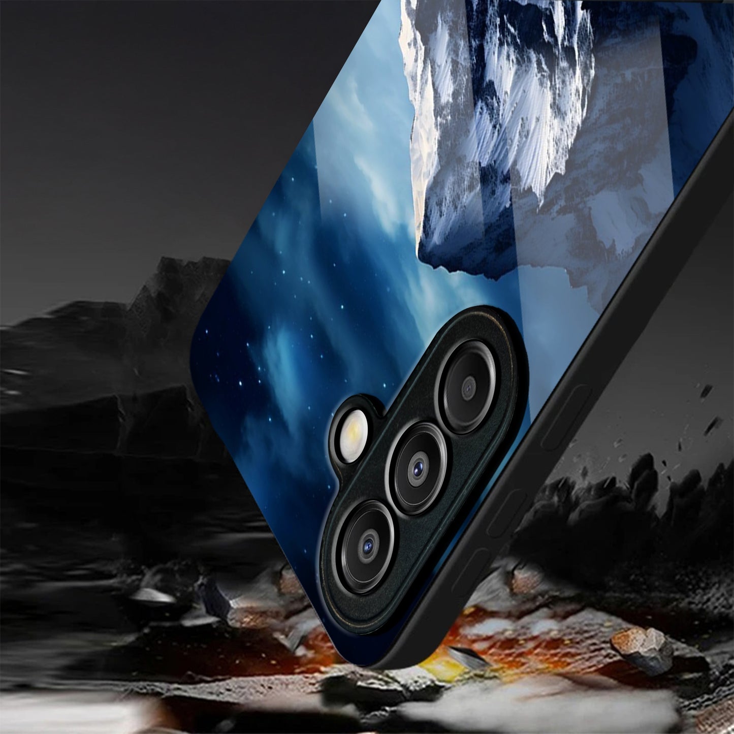 Samsung Galaxy A36 Premium Acrylic Shockproof Glass Back Case (Frozen Peak)