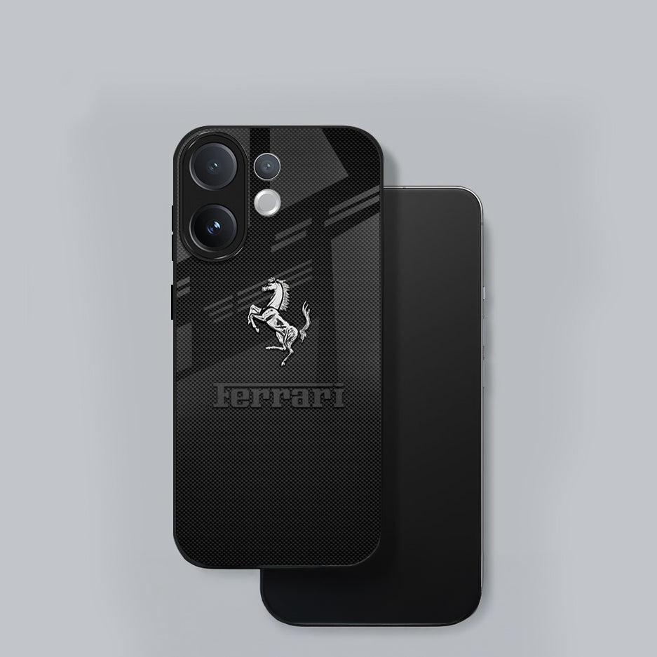 Vivo V60 5G Premium Acrylic Shockproof Glass Back Case (Ferrari Carbon Fiber)