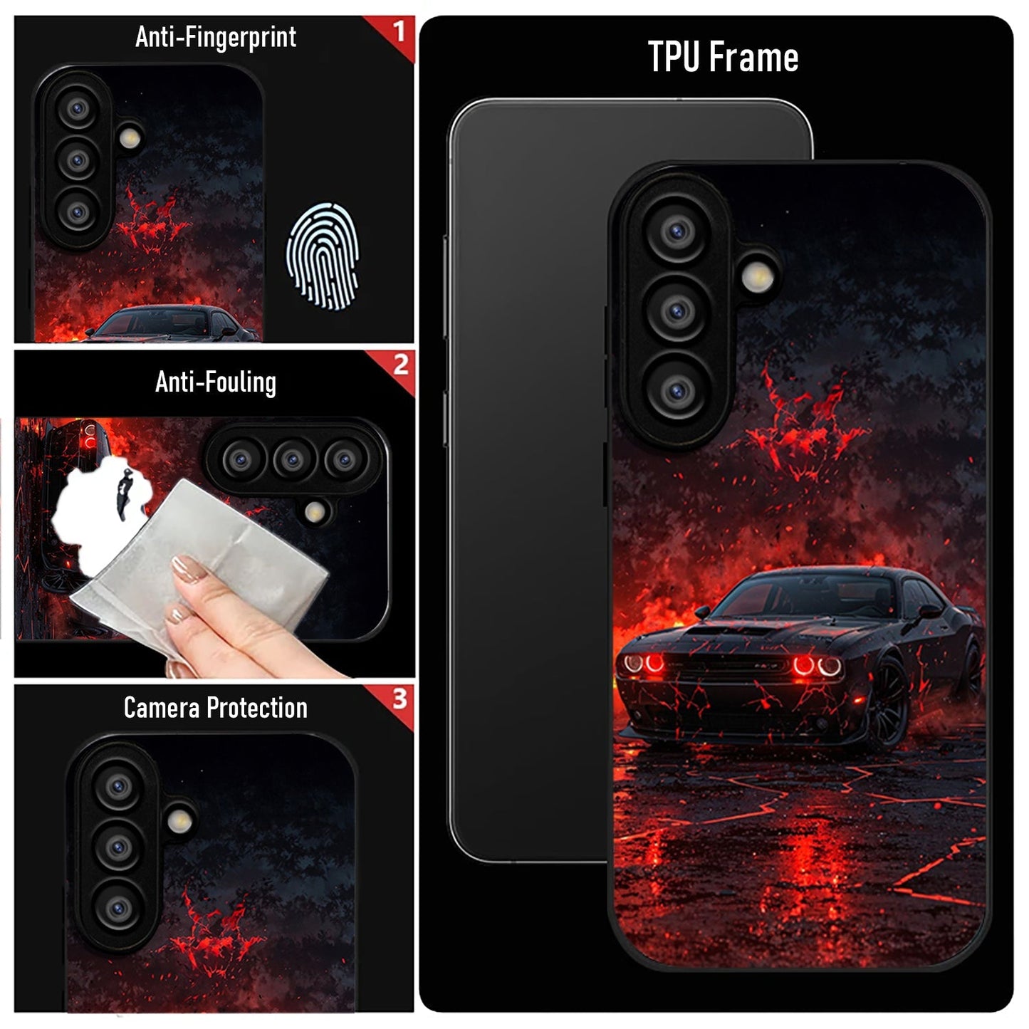 Samsung Galaxy A36 Premium Acrylic Shockproof Glass Back Case (InfernoDrive)