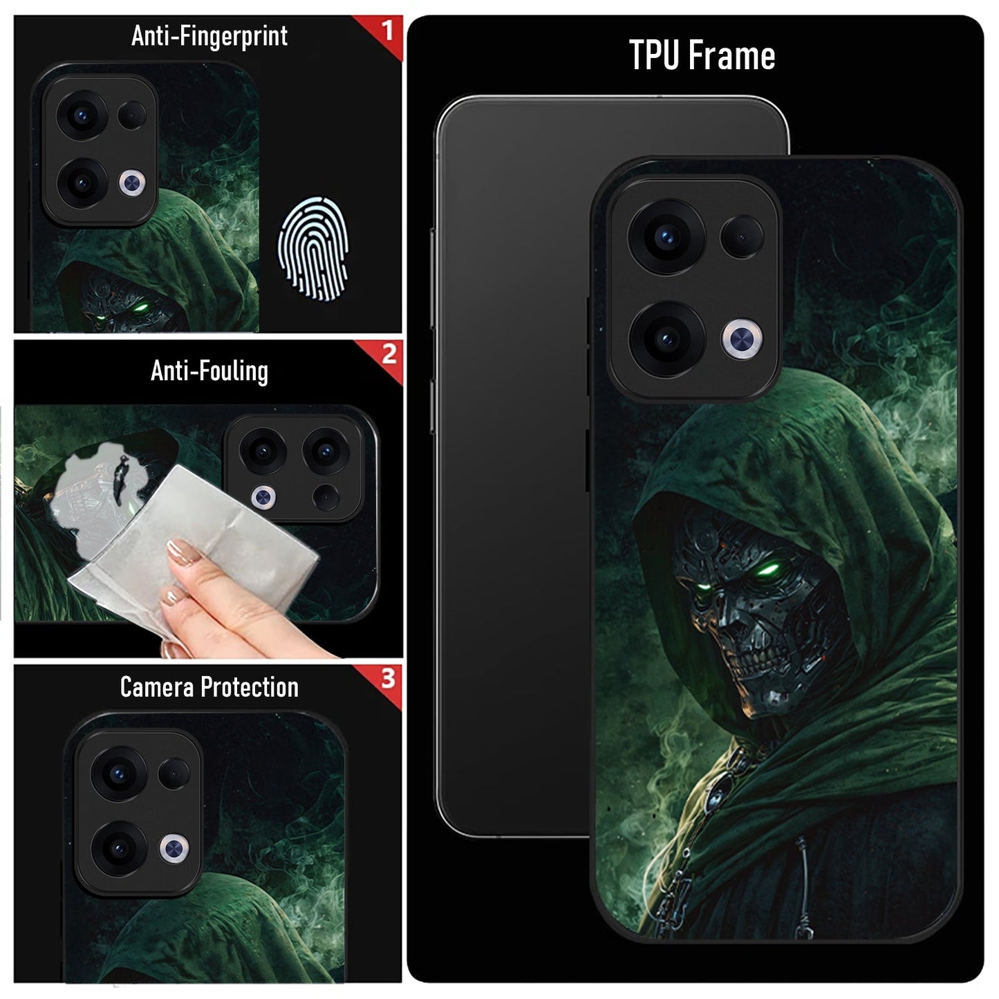 Oppo Reno 13 5G Premium Acrylic Shockproof Glass Back Case (Iron Doom)