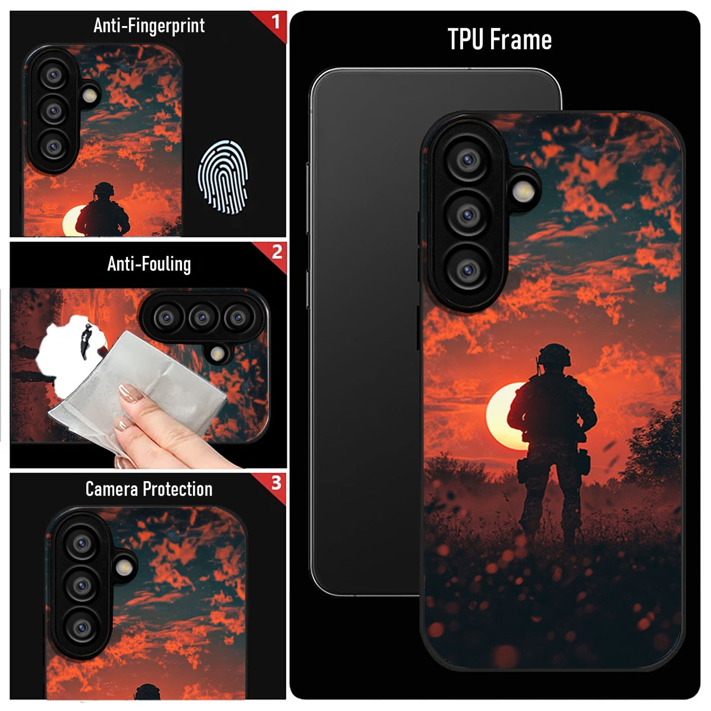 Samsung Galaxy A56 Premium Acrylic Shockproof Glass Back Case (Shadow Sun)