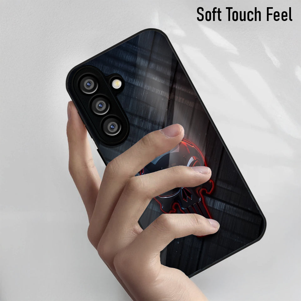 Samsung Galaxy A56 Premium Acrylic Shockproof Glass Back Case (Power Skull)