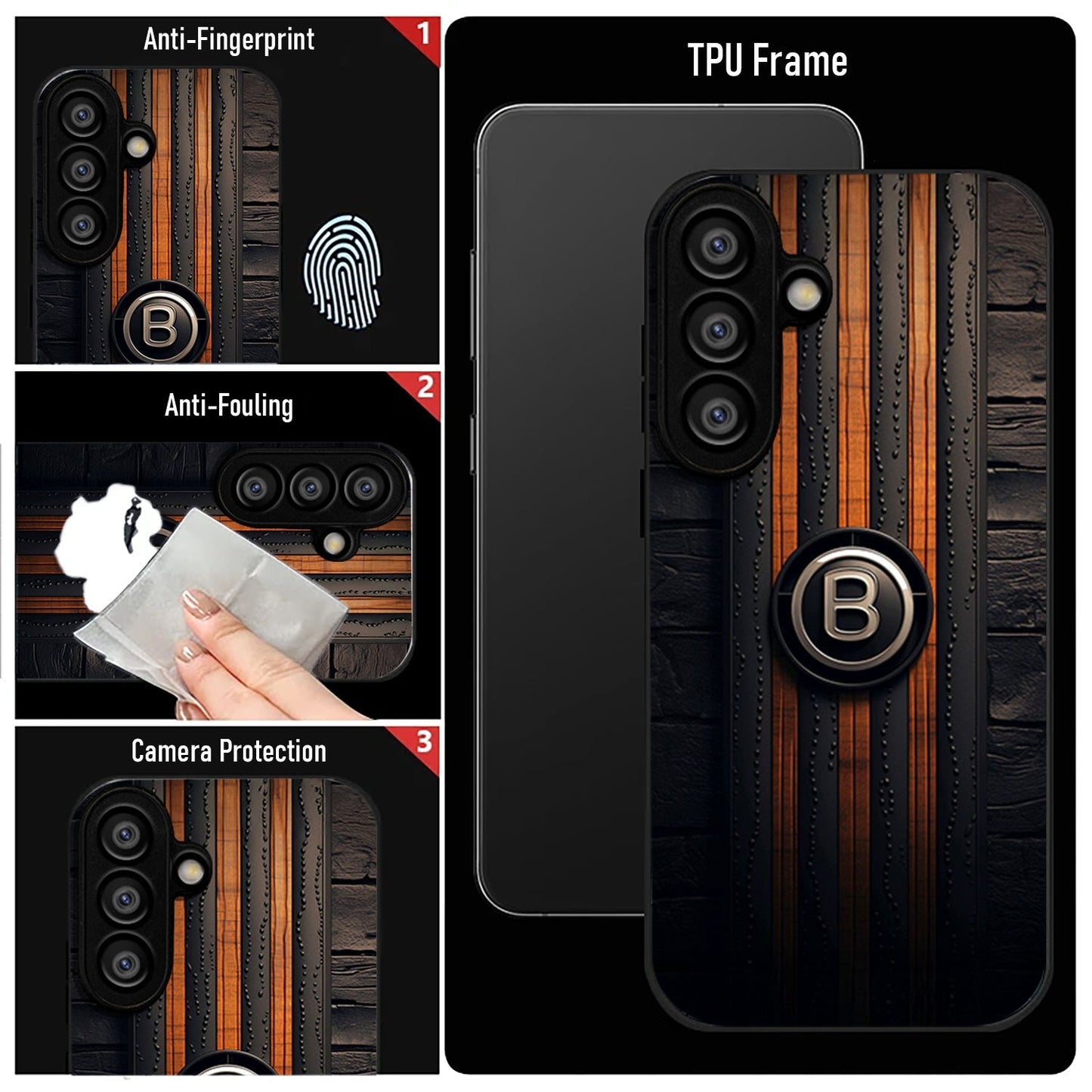 Samsung Galaxy A36 Premium Acrylic Shockproof Glass Back Case (BlackEdition)