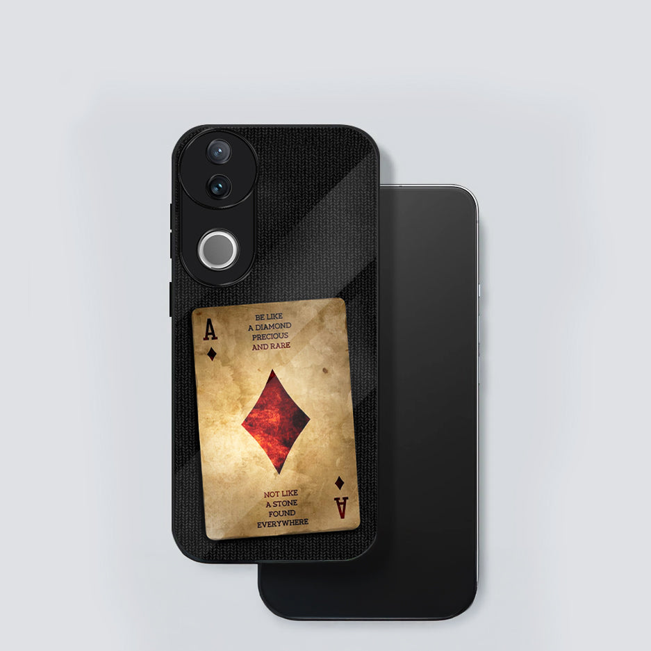 Vivo V50 5G Premium Acrylic Shockproof Glass Back Case (Spades Ace)