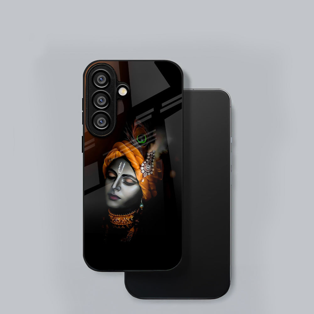 Samsung Galaxy A56 Premium Acrylic Shockproof Glass Back Case (Turban Krishna)
